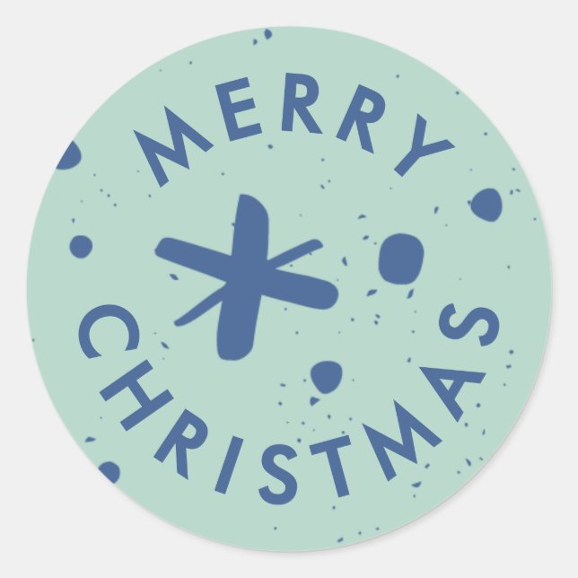 Trendy Modern Handwritten Merry Christmas Sticker (Front)