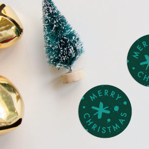 Trendy Modern Handwritten Merry Christmas Sticker