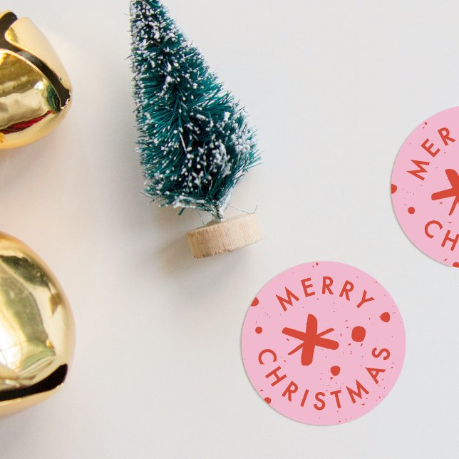Trendy Modern Handwritten Merry Christmas Sticker (Creator Uploaded)