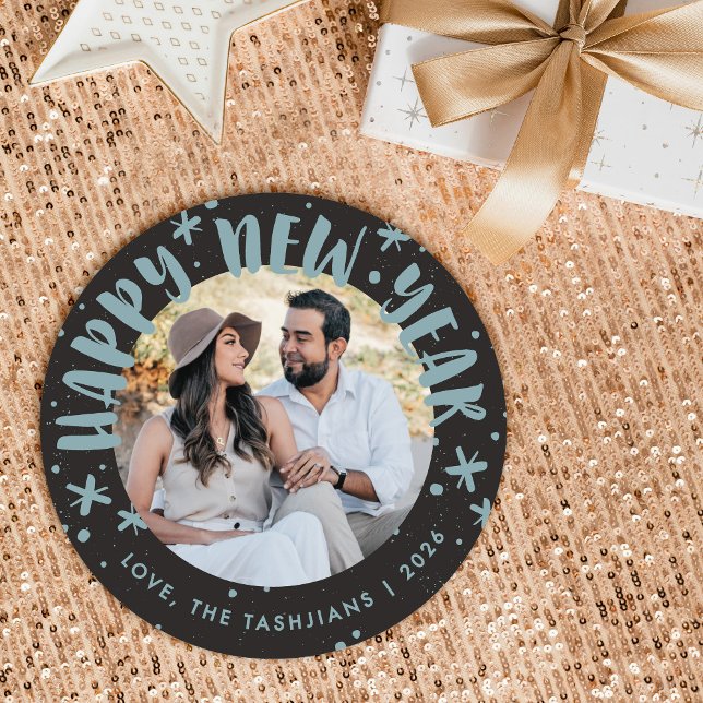 Trendy Modern Handwritten New Year Photo Card (Creator Uploaded)
