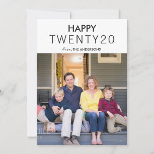 Trendy Modern Hello Twenty 20 Happy New Year Photo Holiday Card