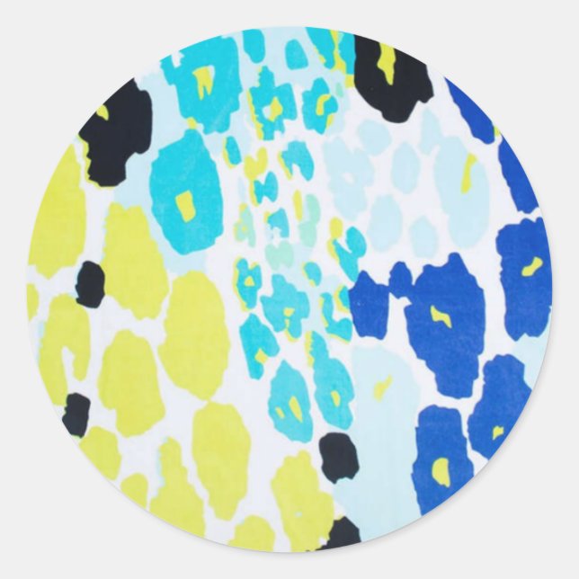 Trendy Modern Leopard Pattern Classic Round Sticker (Front)