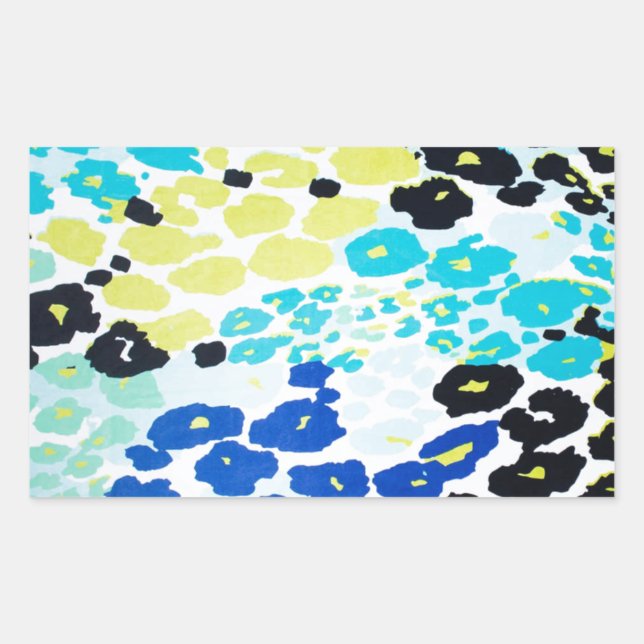 Trendy Modern Leopard Pattern Rectangular Sticker (Front)