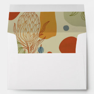 Trendy Modern Line Abstract Protea Botanical Envelope