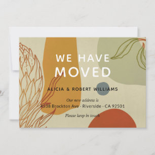Trendy Modern Line Botanical We've Moved New Home