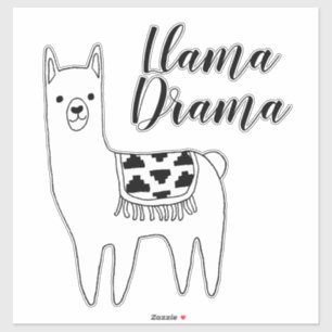 Trendy Modern Llama Sketch Llama Drama Script