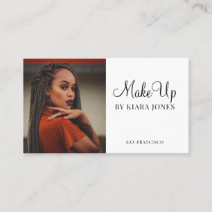 Trendy Modern Makeup Artist Photo Script Business Card