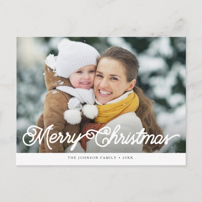 trendy modern merry christmas postcard (Front)