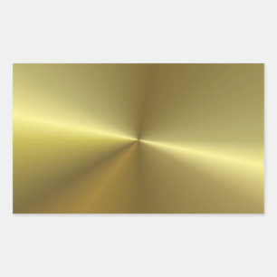 Trendy Modern Metallic Look Faux Gold Blank Rectangular Sticker