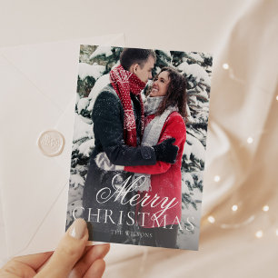 Trendy Modern Minimal Photo Christmas Card