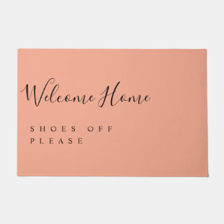 Trendy Modern Minimal Welcome Shoes Off  Doormat