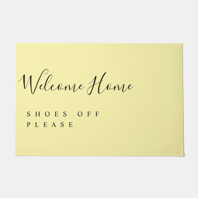 Trendy Modern Minimal Welcome Shoes Off  Doormat (Front)