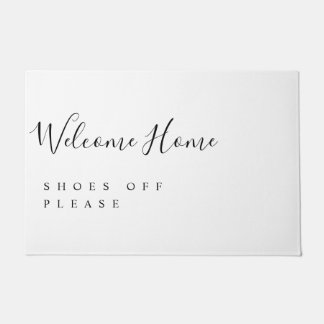 Trendy Modern Minimal Welcome Shoes Off  Doormat