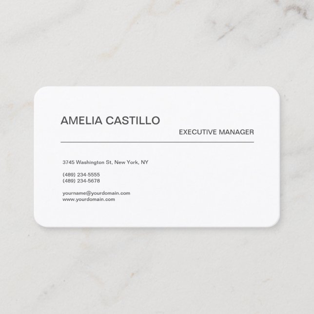 Trendy Modern Minimalist Business Card (Front)