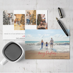 Trendy Modern Minimalist Christmas Photo Holidays Invitation