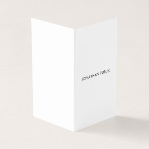 Trendy Modern Minimalist Elegant Clean Folded Business Card