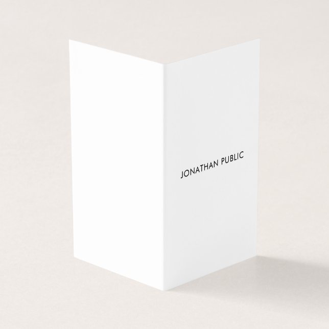 Trendy Modern Minimalist Elegant Clean Folded Business Card (Outside)