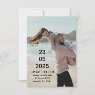 Trendy modern & minimalist elegant photo wedding invitation