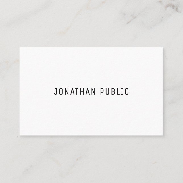 Trendy Modern Minimalist Elegant Simple Template Business Card (Front)