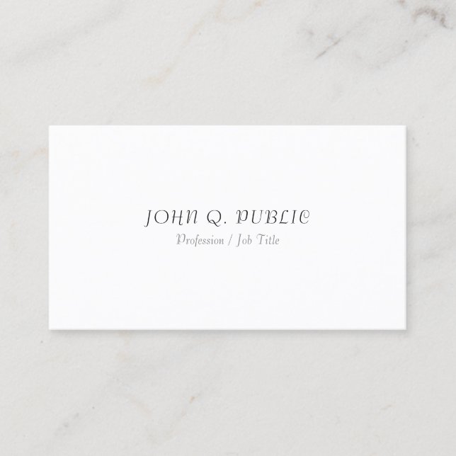 Trendy Modern Minimalist Elegant Simple Template Business Card (Front)