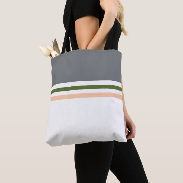 Trendy Modern minimalIst stripes striped Tote Bag (Close Up)