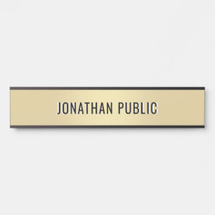 Trendy Modern Minimalist Template Elegant Gold Door Sign