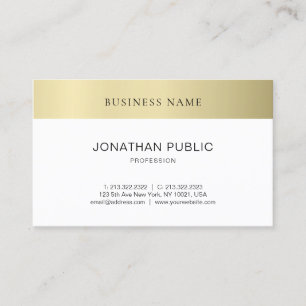 Trendy Modern Minimalistic Plain Gold Look Elegant Business Card