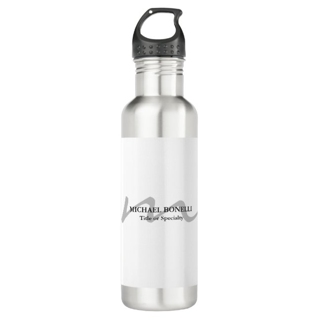 Trendy modern monogram initial professional  710 ml water bottle (Front)