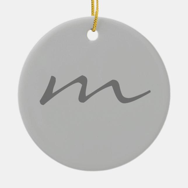 Trendy modern monogram professional grey ceramic ornament (Front)