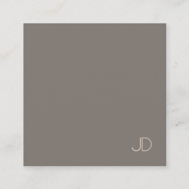 Trendy Modern Monogram Simple Template Elegant Square Business Card (Front)