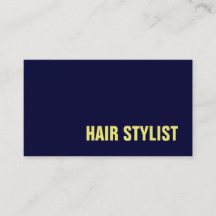 Trendy Modern Navy Blue Hair Stylist Business Card