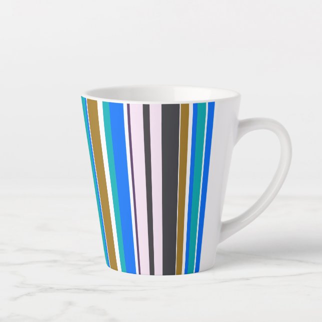 Trendy Modern New Stripes Latte Mug (Right)