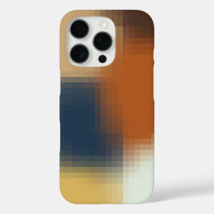 Trendy Modern Orange Blue Yellow Beige Pattern iPhone 16 Pro Case
