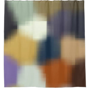 Trendy Modern Orange Blue Yellow Beige Purple Shower Curtain