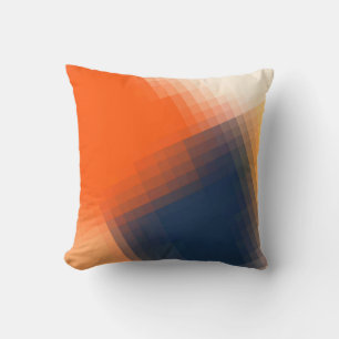 Trendy Modern Orange Blue Yellow Pattern Cushion