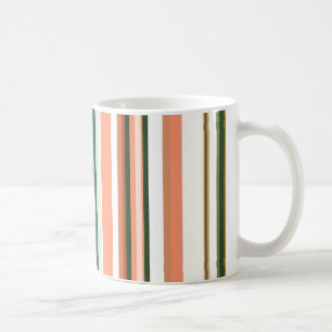 Trendy Modern Orange green White Stripes Coffee Mug