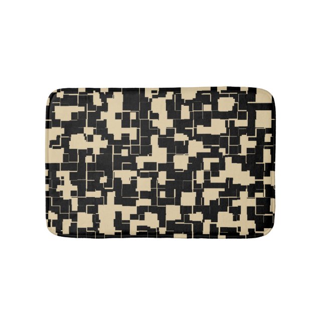 Trendy Modern Pattern - Black/Tan(Changeable) Bath Mat (Front)