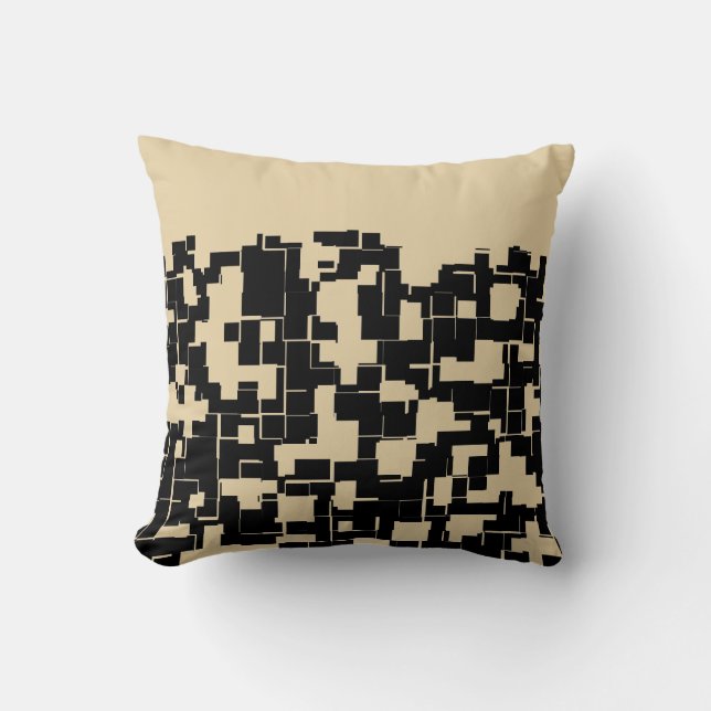 Trendy Modern Pattern - Black/Tan(Changeable) Cushion (Front)