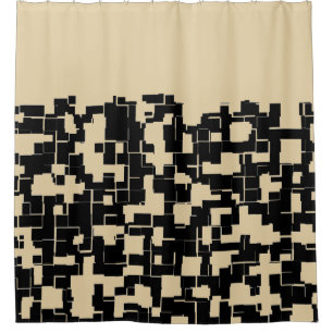 Trendy Modern Pattern - Black/Tan(Changeable) Shower Curtain