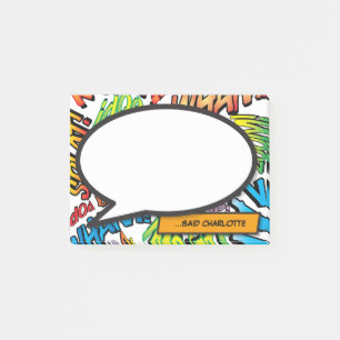Trendy Modern Personalised Comic Book Post-it Notes