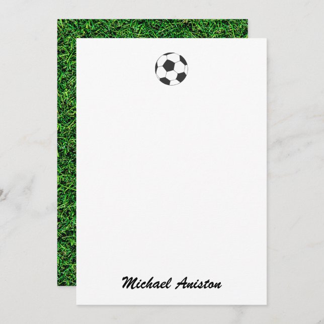 Trendy Modern Personalised  Soccer Ball            Holiday Card (Front/Back)