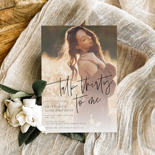 Trendy Modern Photo 30th Birthday Invitation (Creator Uploaded)