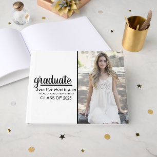 Trendy Modern Photo Class of 2025 Graduation Guest Book
