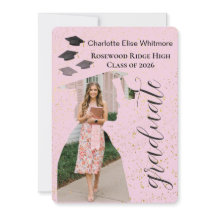 Trendy Modern Photo Graduation Invitation card 