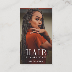 Trendy Modern Photo Hair Stylist Business Card