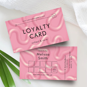 Trendy Modern Pink Abstract Beauty Spa Salon Loyalty Card