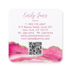 Trendy Modern Pink Script Agate QR Code