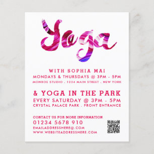 Trendy Modern Pink Yoga Class Advertising Flyer