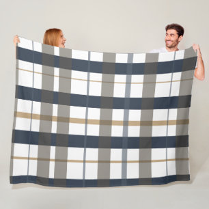 Trendy Modern plaid Fleece Blanket