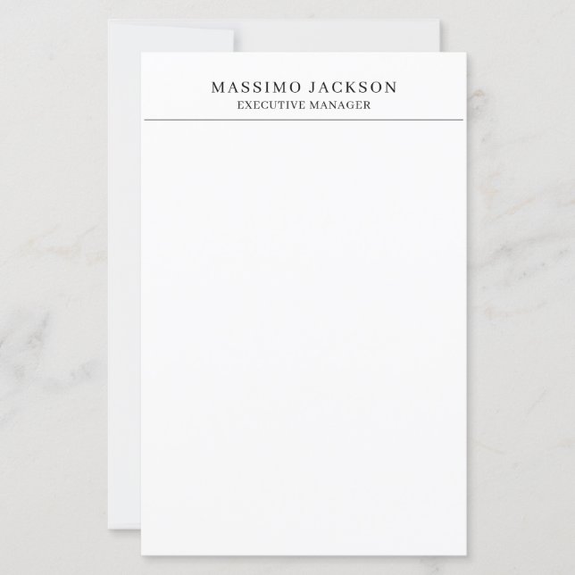 Trendy Modern Plain Black & White Professional (Front)